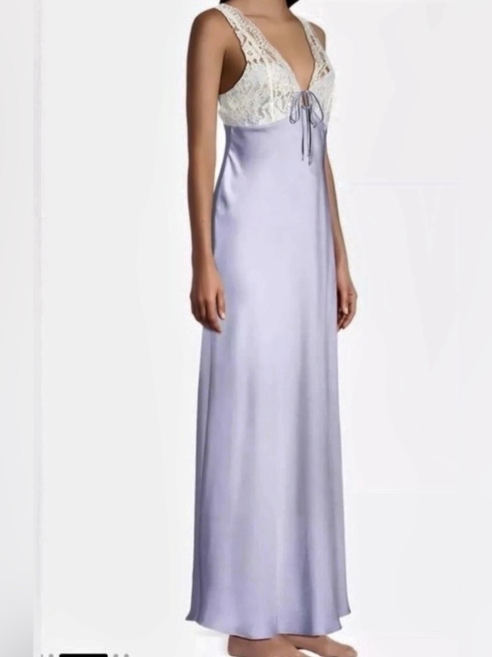 Free People Intimately One Adella Maxi Slip Lace Trim Maxi Slip Dress in Lavende